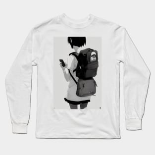 Girl with Backpack Long Sleeve T-Shirt